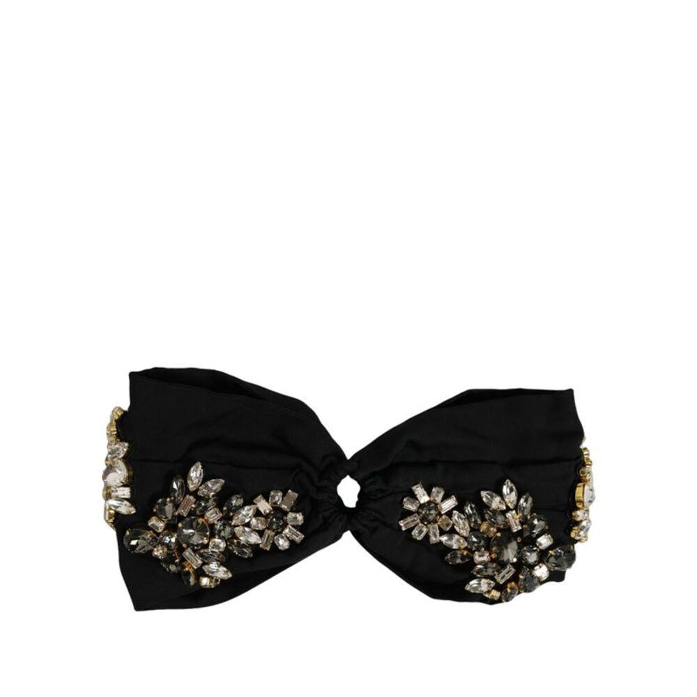 Dolce & Gabbana Black Silk Crystal Embellishment One Size Women's Headband
